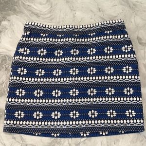 J. CREW FLORAL GEOMETRIC EMBROIDERED SKIRT